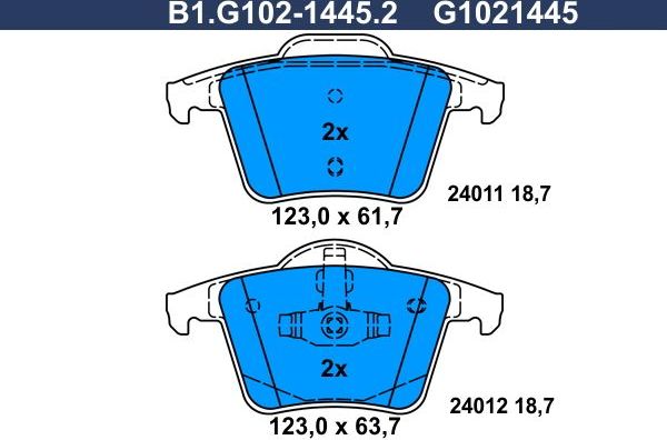 Тормозные колодки Galfer. Артикул B1.G102-1445.2