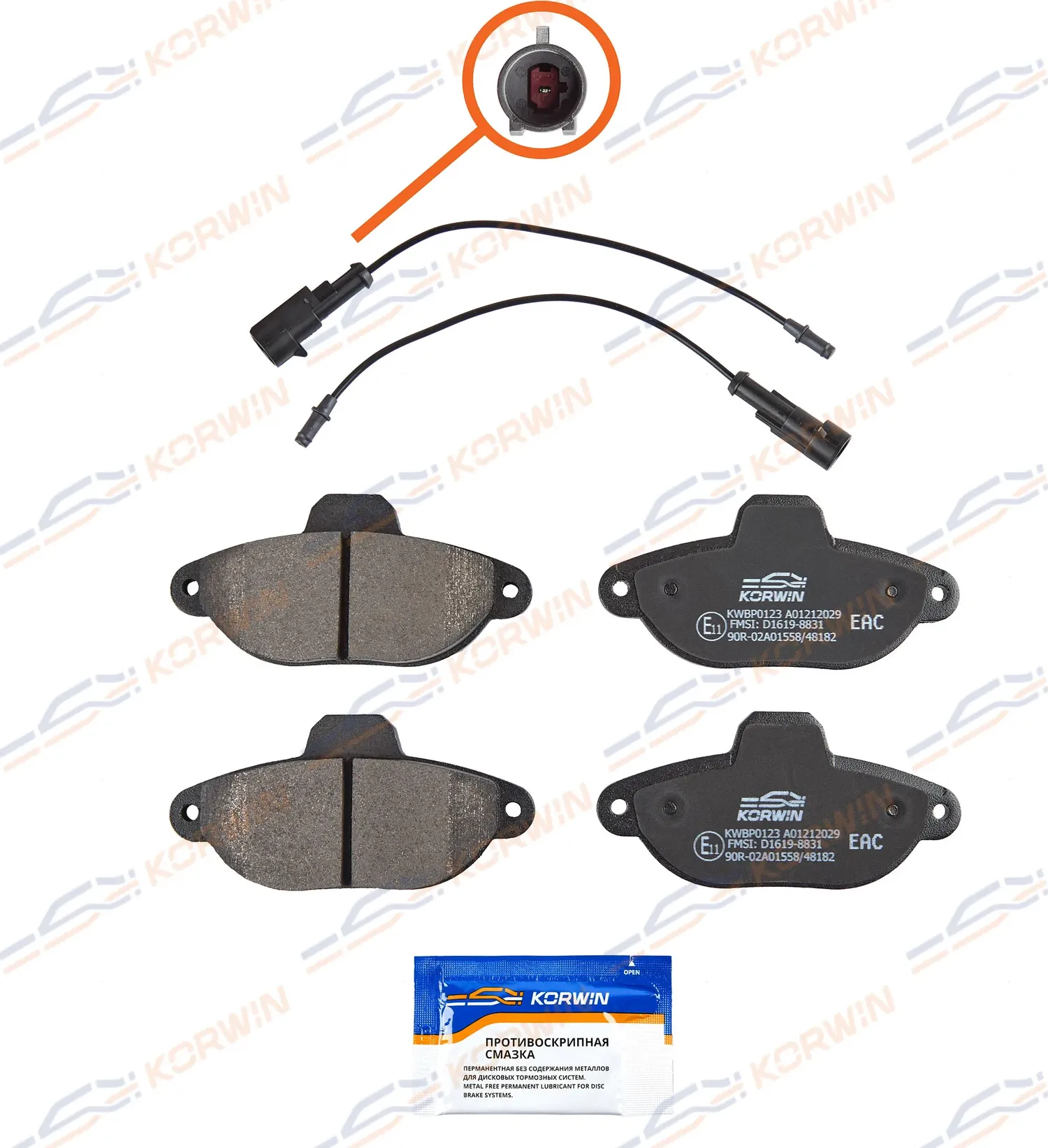 Колодки тормозные перед. Fiat Panda 03-/Punto (Korwin). Артикул KWBP0123