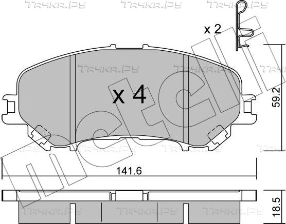 Тормозные колодки Metelli передние для Renault Kadjar I 2015-2026. Артикул 22-1010-0