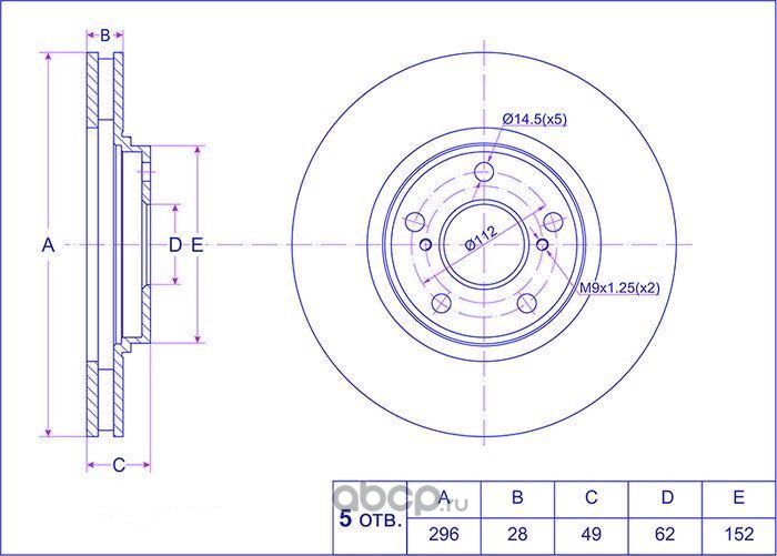 Диск тормозной (TI-Guar). Артикул TG4351248011