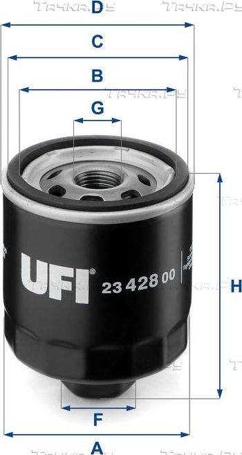 Масляный фильтр UFI для SEAT Ibiza II 1993-2002. Артикул 23.428.00