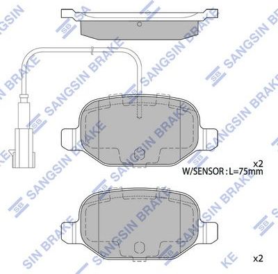 Тормозные колодки Sangsin Hi-Q. Артикул SP4232