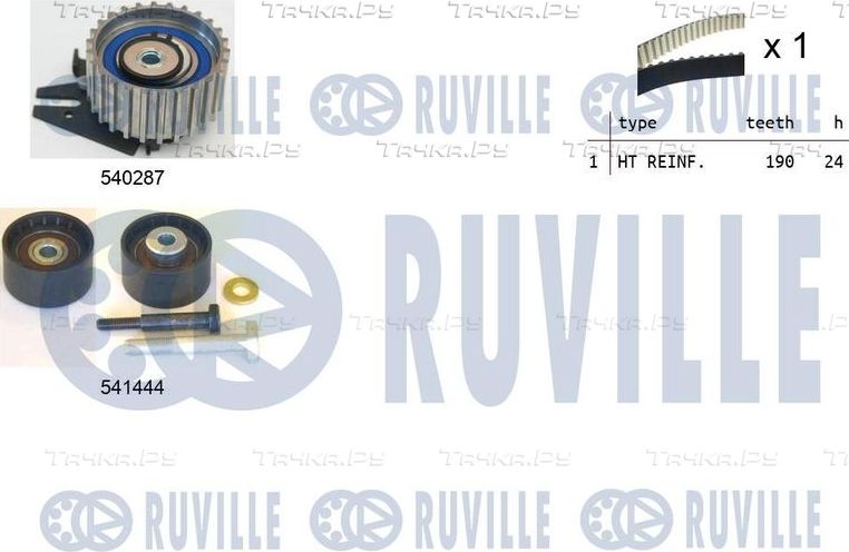 Ремень ГРМ с роликами (комплект) Ruville для Alfa Romeo 159 2005-2011. Артикул 550302