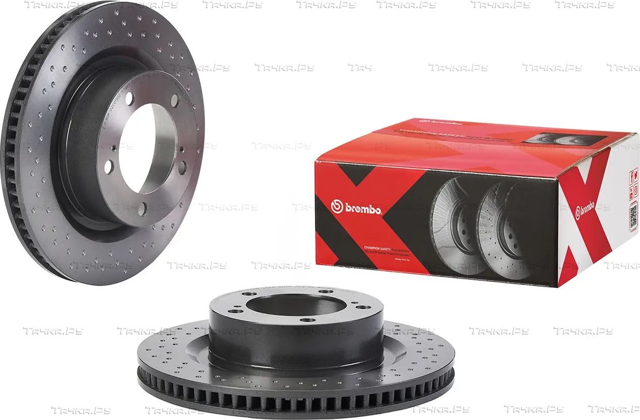 Тормозной диск Brembo XTRA LINE - Xtra передний для Toyota Land Cruiser 200 2007-2020. Артикул 09.C500.1X