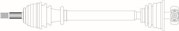 Полуось (привод в сборе, приводной вал) General Ricambi передняя левая для Renault Megane I 1999-2003. Артикул RE3334