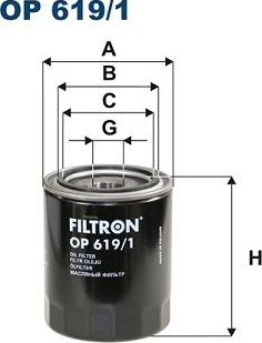 Масляный фильтр Filtron. Артикул OP 619/1