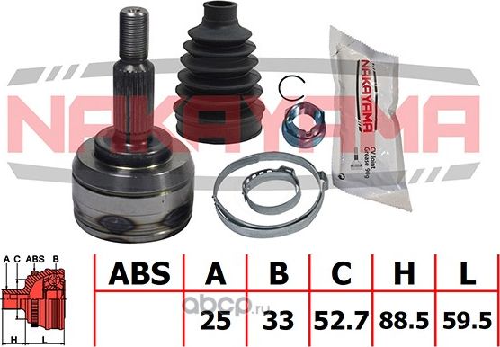 ШРУС внешн. к-кт (Nakayama). Артикул NJ1692NY