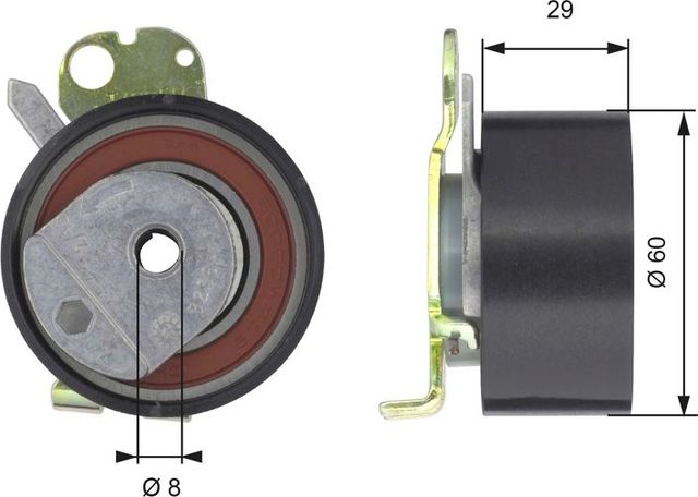 Натяжной ролик (натяжитель) ремня ГРМ Gates PowerGrip®. Артикул T43050