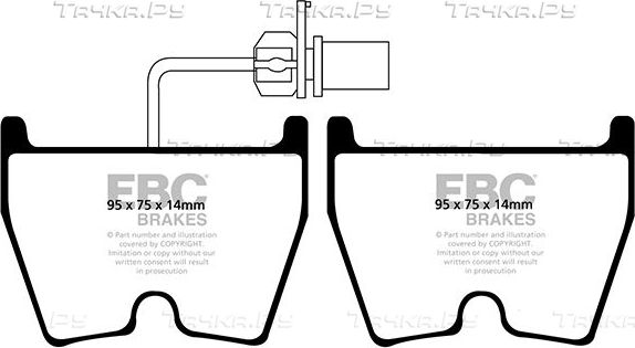 Тормозные колодки EBC Brakes передние для Audi Q3 I (8U) 2013-2018. Артикул DP41513/3R