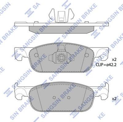 Тормозные колодки Sangsin Hi-Q передние для Renault Logan II 2011-2026. Артикул SP4054
