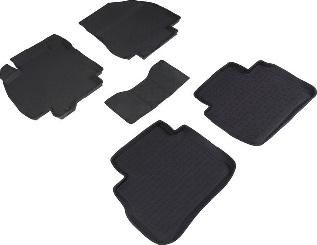Коврики резиновые Seintex с высоким бортиком для салона Nissan Tiida C11 2004-2014. Артикул 01560