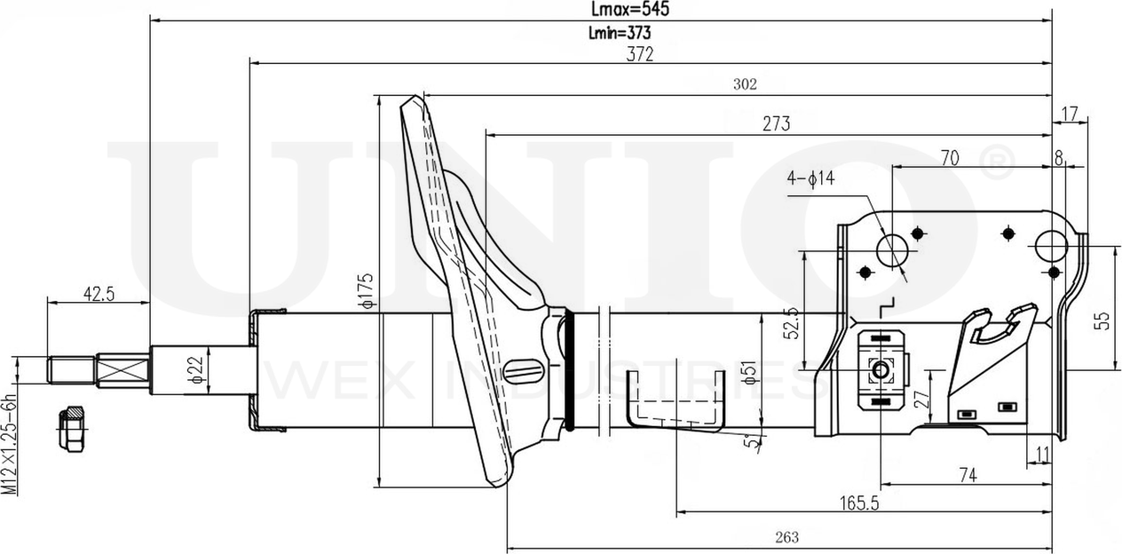 Амортизатор подвески (Unio). Артикул SAB-10038