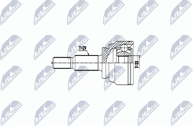 Шрус внутренний (граната) NTY передний для Renault Megane IV 2015-2026. Артикул NPZ-RE-056