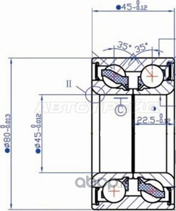 Подшипник FRRR ступицы VW TRANSPORTER 90- (SAT). Артикул ST7D0498625