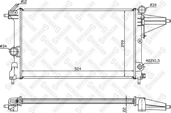 Радиатор охлаждения двигателя Stellox для Opel Vectra A 1988-1995. Артикул 10-25047-SX