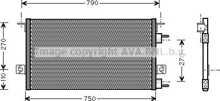 Радиатор кондиционера (конденсатор) AVA (алюминий). Артикул CR5037