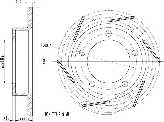 Диск тормозной LADA 2121 перед. (Trialli). Артикул DF147S