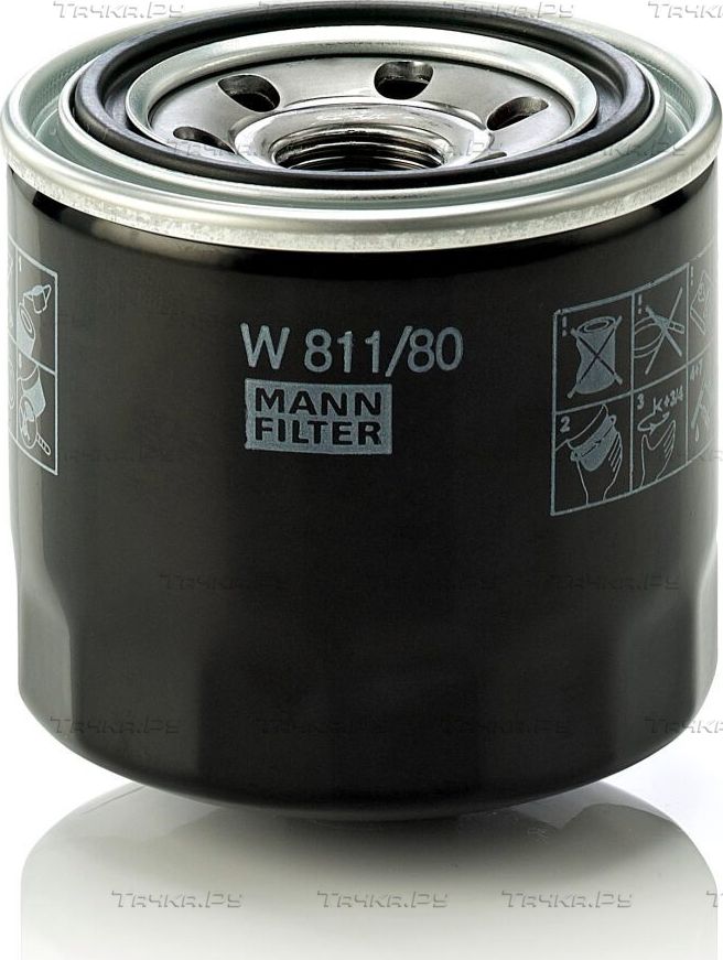Масляный фильтр Mann-Filter для Mitsubishi Pajero II 1990-2000. Артикул W 811/80