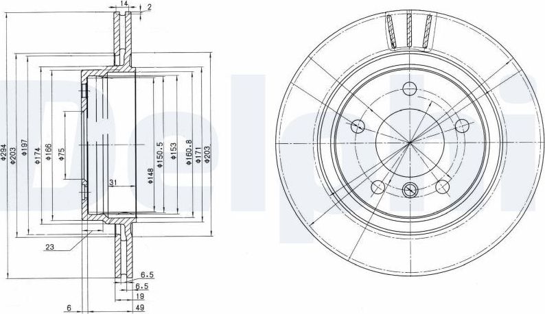 Тормозной диск Delphi. Артикул BG3530
