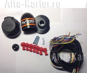 Розетка фаркопа AvtoS 7-полюсная в комплекте с проводами (190 см) универсальная. Артикул I1-1,9