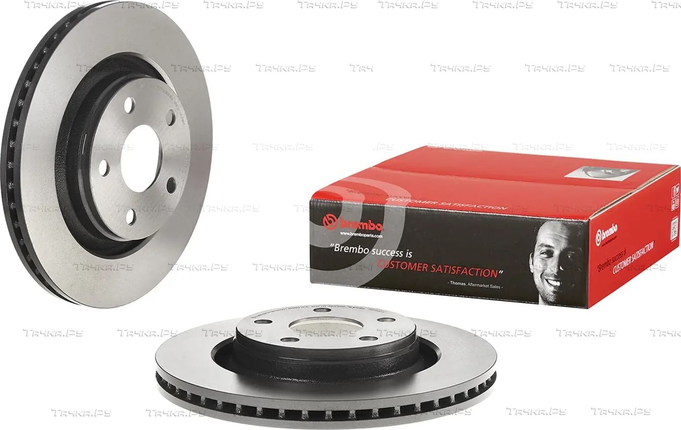 Тормозной диск Brembo PRIME LINE - UV Coated передний для Jeep Wrangler III (JK) 2007-2018. Артикул 09.D444.11
