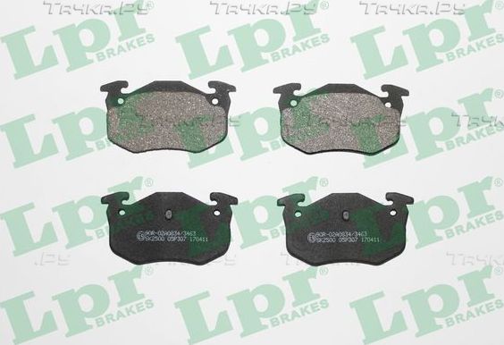 Тормозные колодки LPR задние для Renault Megane I 1996-2003. Артикул 05P307