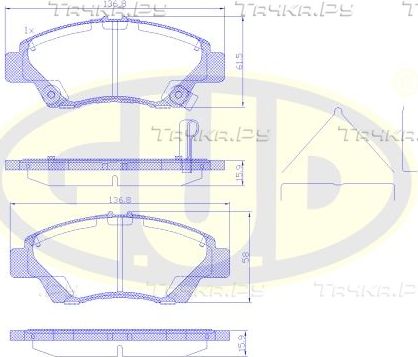 Тормозные колодки G.U.D.. Артикул GBP135802