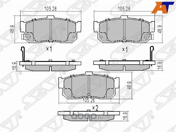 Колодки тормозные RR NISSAN BLUEBIRD U14 96-01 CEF (SAT). Артикул STAY060NS021