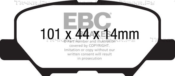 Тормозные колодки EBC Brakes задние для Mitsubishi ASX I 2010-2026. Артикул DP42171R