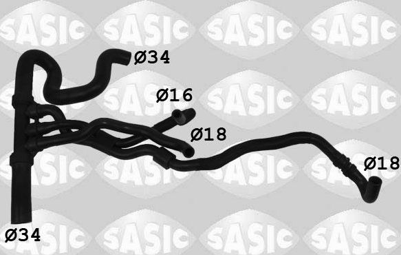 Патрубок радиатора (системы охлаждения) Sasic. Артикул 3404202