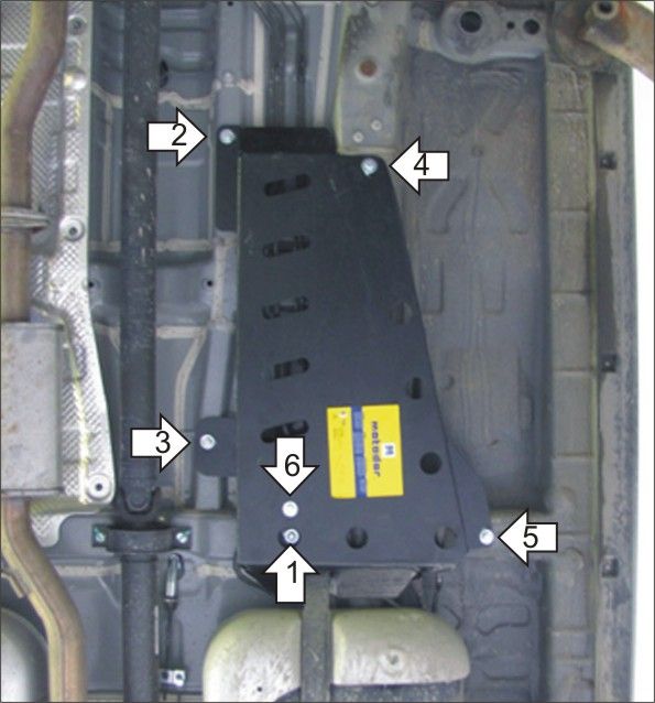 Защита Мотодор для топливных патрубков SsangYong Actyon II New 2011-2026. Артикул 02808