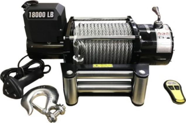 Лебёдка электрическая 24V 4Revo 18000 lbs 8181 кг (стальной трос). Артикул 4R-W180A-24
