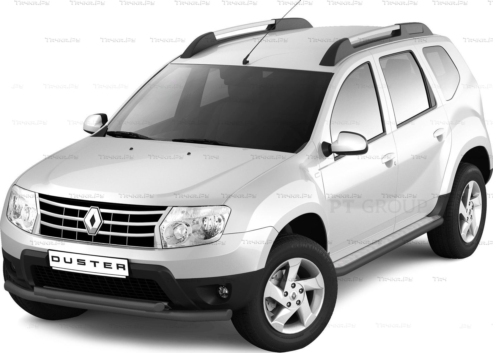 Защита порогов PT Group с алюм. площадкой d=51 мм «Эстонец» ИСКРА (ППК) Nissan Terrano III 2014-2022. Артикул RDU330303