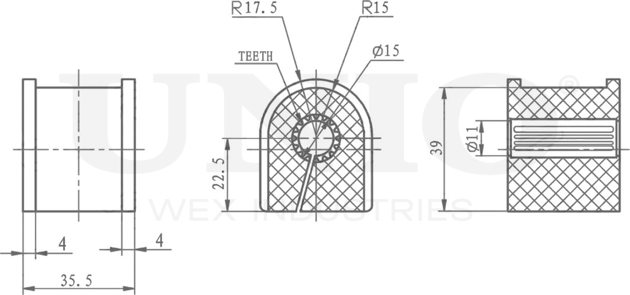 Втулка стабилизатора (Unio). Артикул RMP-10178