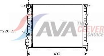 Радиатор охлаждения двигателя AVA для Renault 19 I 1989-1993. Артикул RT2118