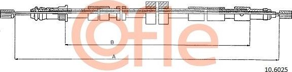 Трос ручника (тросик ручного тормоза) Cofle. Артикул 92.10.6025