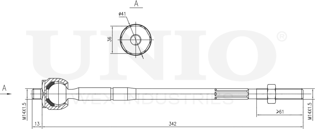 Тяга рулевая (Unio). Артикул SSP-30040