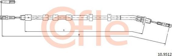 Трос ручника (тросик ручного тормоза) Cofle задний левый для Mercedes-Benz M-Класс I (W163) 1998-2005. Артикул 92.10.9512