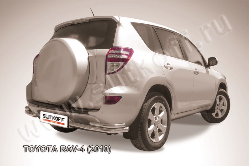 Защита Slitkoff задняя d57/42 уголки двойные для Toyota RAV4 III 2010-2012. Артикул TR410-014
