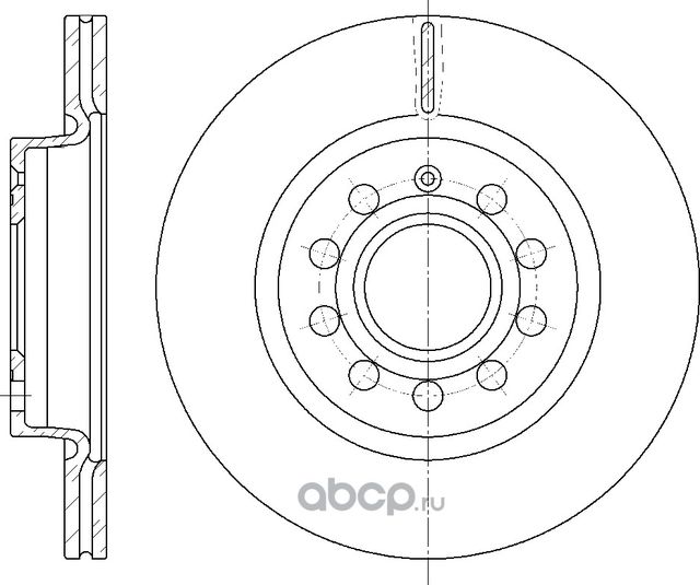 Диск тормозной вентилируемый (G-Brake). Артикул GR02957