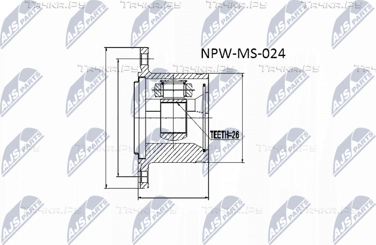 Шрус внутренний (граната) NTY. Артикул NPW-MS-024