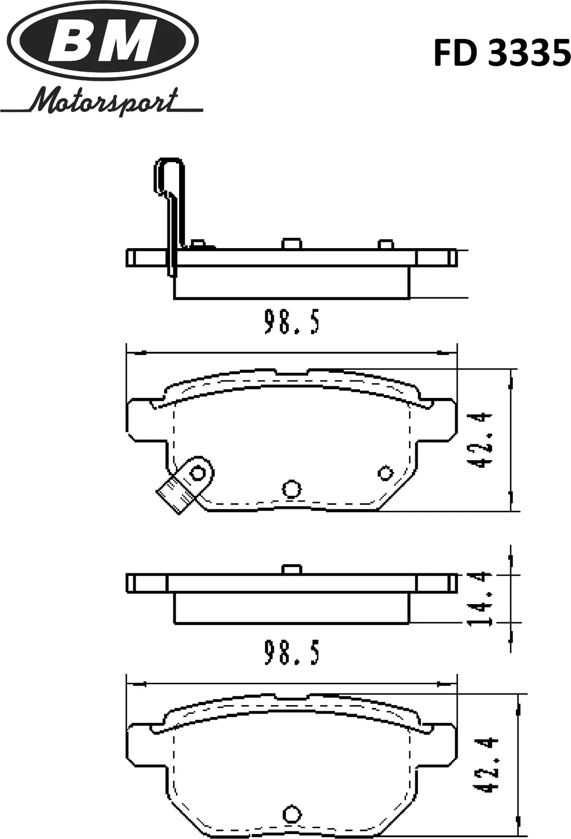 Колодки тормозные TOYOTA COROLLA 1.4 VVT-I 02>/AURIS 1.6/1.4 07> задние (BM). Артикул FD 3335