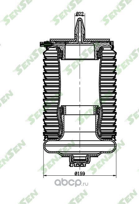 Пневмобаллон подвески VAG A6 A6 Allroad A7 2011-2015 Rear R (Sensen) Sensen. Артикул SAR030