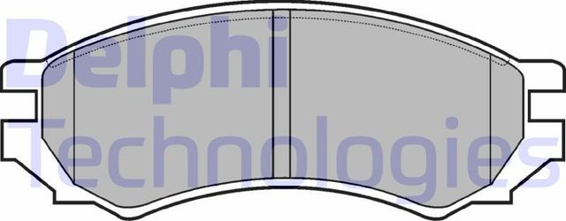 Тормозные колодки Delphi (Low-Metallic) передние для Nissan Primera P10 1990-1996. Артикул LP670