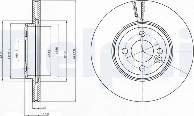 Тормозной диск Delphi передний для MINI Roadster R59 2011-2015. Артикул BG4184