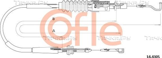 Трос газа Cofle для Volkswagen Transporter T4 1990-2003. Артикул 92.14.4305