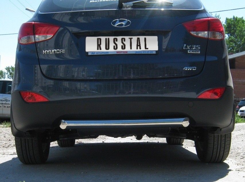 Защита RusStal заднего бампера d76 (секции) для Hyundai ix35 2009-2026. Артикул HIZ-000185