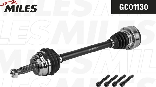 Полуось (привод в сборе, приводной вал) Miles передняя левая для Volkswagen Jetta II 1984-1992. Артикул GC01130