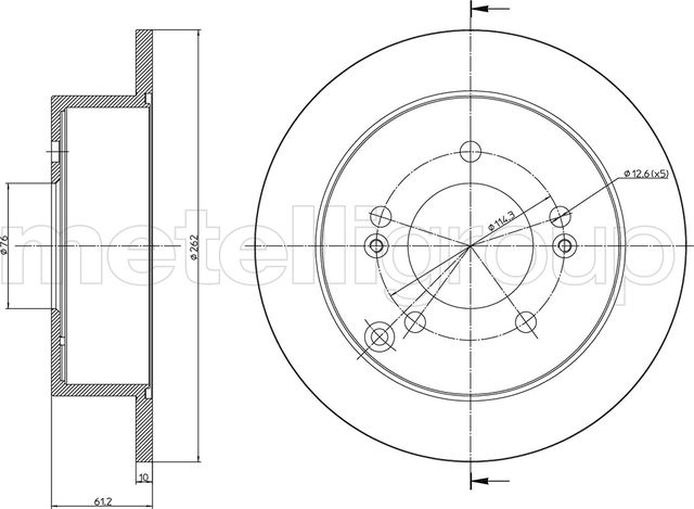 Тормозной диск Metelli. Артикул 23-0869C