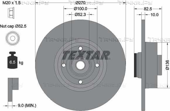 Датчик износа тормозных колодок  Textar. Артикул 98061701